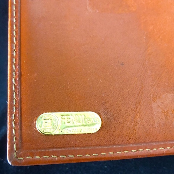 FENDI PEQUIN PECAN Striped Agenda Binder Passport Holder Credit Card Wallet - Picture 9 of 12